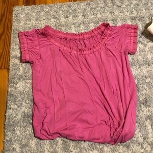 Hot pink girly off the shoulder summer blouse